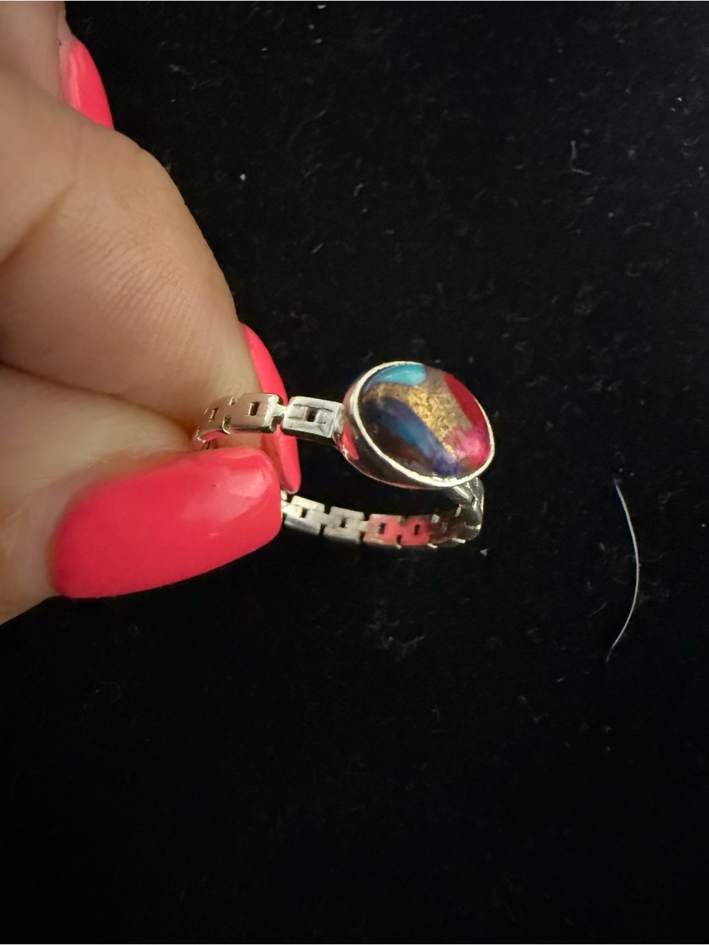 925 SILVER DAHLIA RING. SIZE 7.75